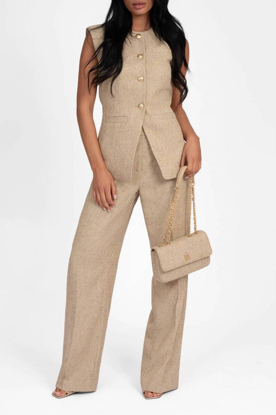 NEW CAMBIO philia wide-leg trousers in brown